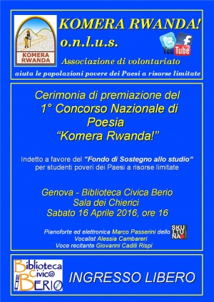 Cerimonia di Premiazione del 1° Concorso Nazionale di Poesia &quot;Komera Rwanda!&quot;